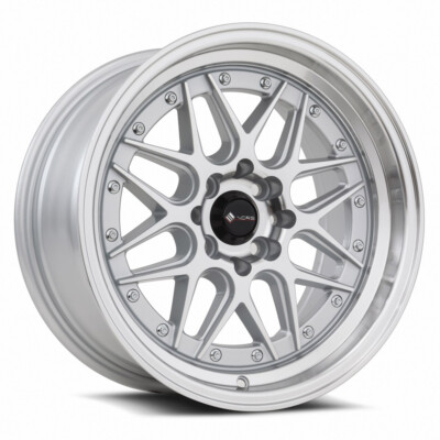 16x8 Vors VR7 4x100,4x114.3 +20 Silver Machine Chrome Rivet Wheels (Set of 4)