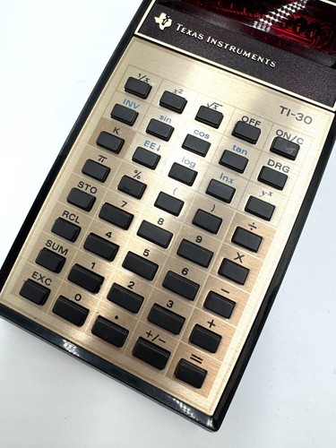 Texas Instruments TI-30 Vintage Red LED Calculator With Case TESTED WORKS - Picture 3 of 5