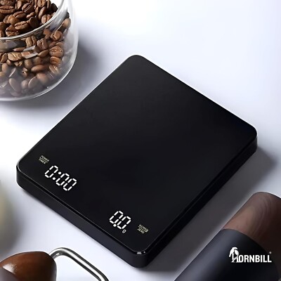 3 kg/0,1 g Küchen-Digitalwaage LED Elektronische Waage mit Timer Kaffeewaage UK
