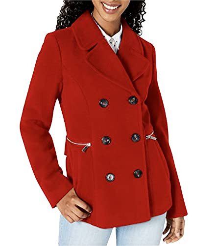 Maralyn \u0026 Me Womens Red Peacoat Winter Jacket Juniors Xs