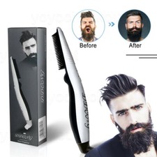 Comb Quick Heated Pro Hair Electric Beard Straightener Brush Styler Mens Woment