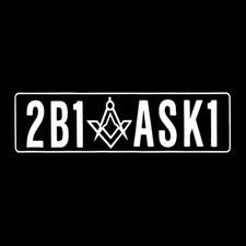 2B1ASK1 Square & Compass Masonic Vinyl Decal - White 6 Inch