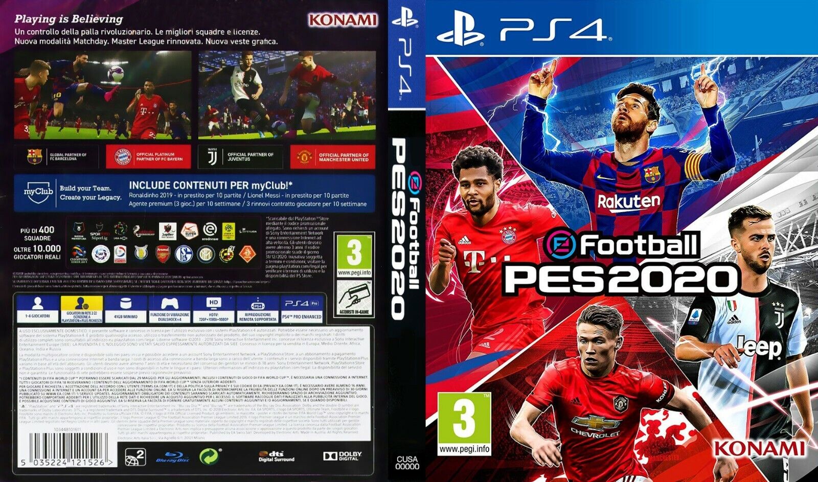 hit Beregn Plaske PES 2020 Efootball PS4 Replacement Box Art Case Insert Cover Only | eBay