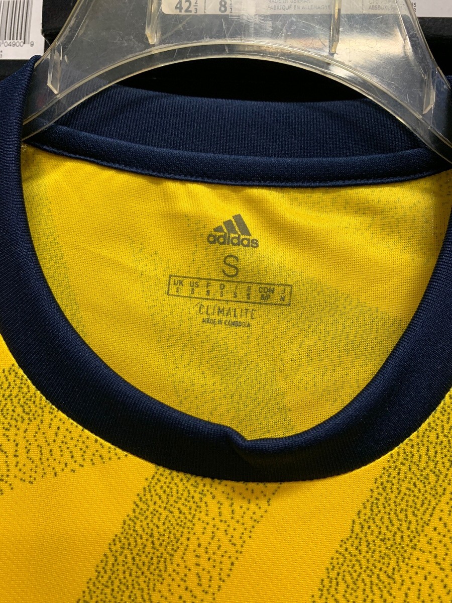 Adidas Arsenal Away Jersey 19/20 Yellow Navy Blue Stadium Cut Men