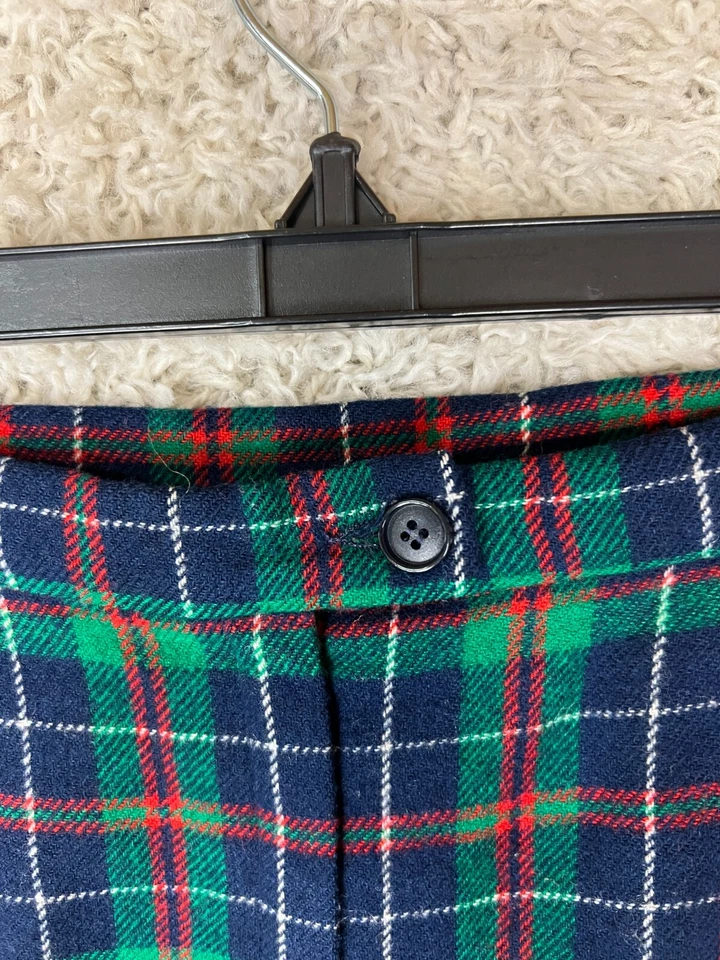 Pantalones de lana a cuadros vintage Pendleton para mujer 14 verde azul tartán forrados en EE. UU. Foto 3 de 4