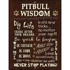 Pitbull Wisdom Parking Sign 12"x 18" for Home Wall Door Garage Novelty Decor