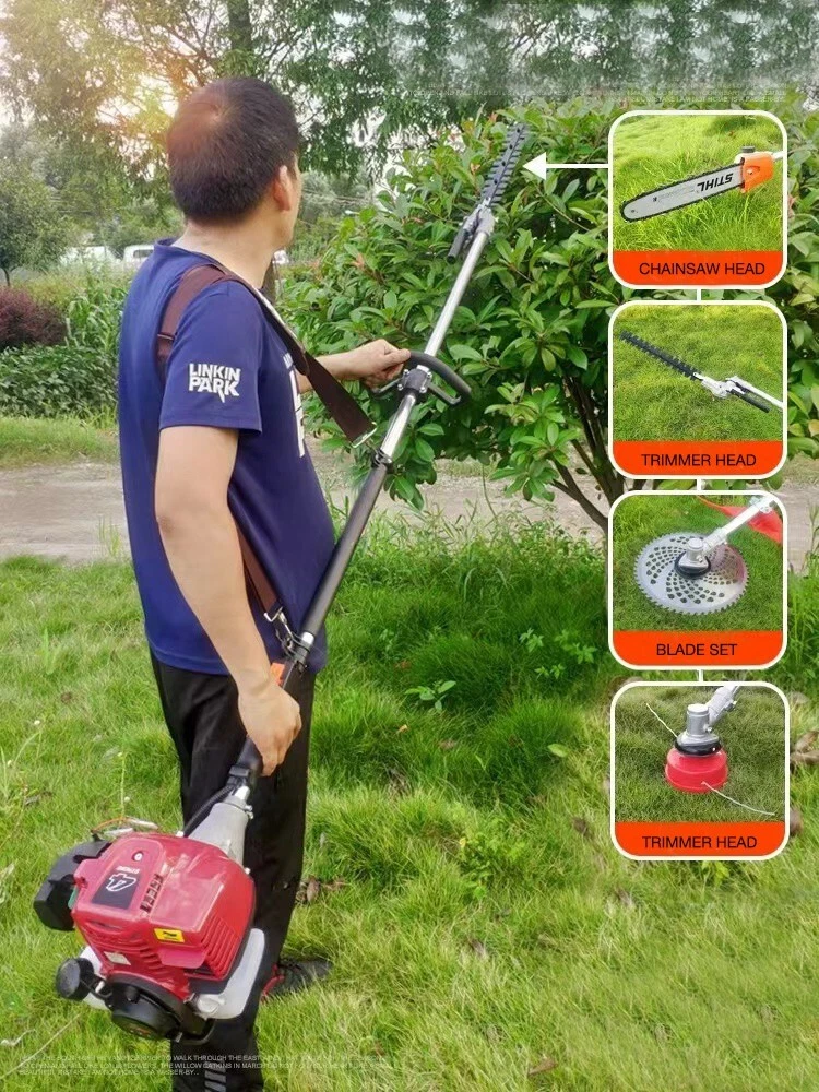 GX35 4 strokes 8 in 1 gasoline brush cutter gas weed eater lawnmower stimmer saw