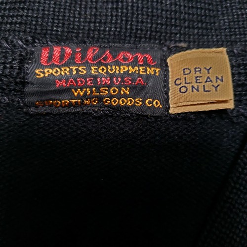 NOS Vtg 40s WILSON SPORTING GOODS 100% Black Wool Sweater Sz 42 RARE DEADSTOCK - Picture 3 of 6
