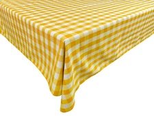 Polyester Gingham Checkered Tablecloth Farm House Country Table Top Dining Decor