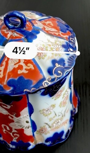 Japanese Sancai Imari Porcelain Tea Caddy & Cover - Picture 9 of 9