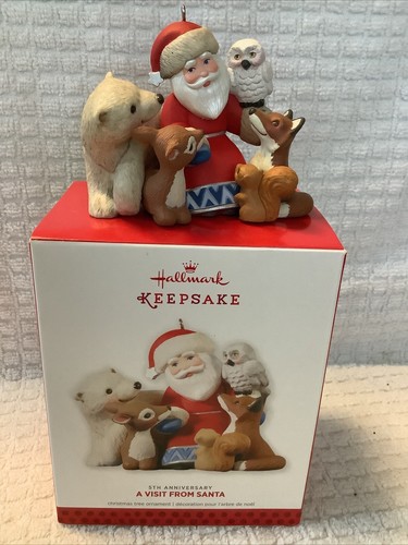 Hallmark Ornament A Visit From Santa 2013 Edición Limitada Firmado por Artista