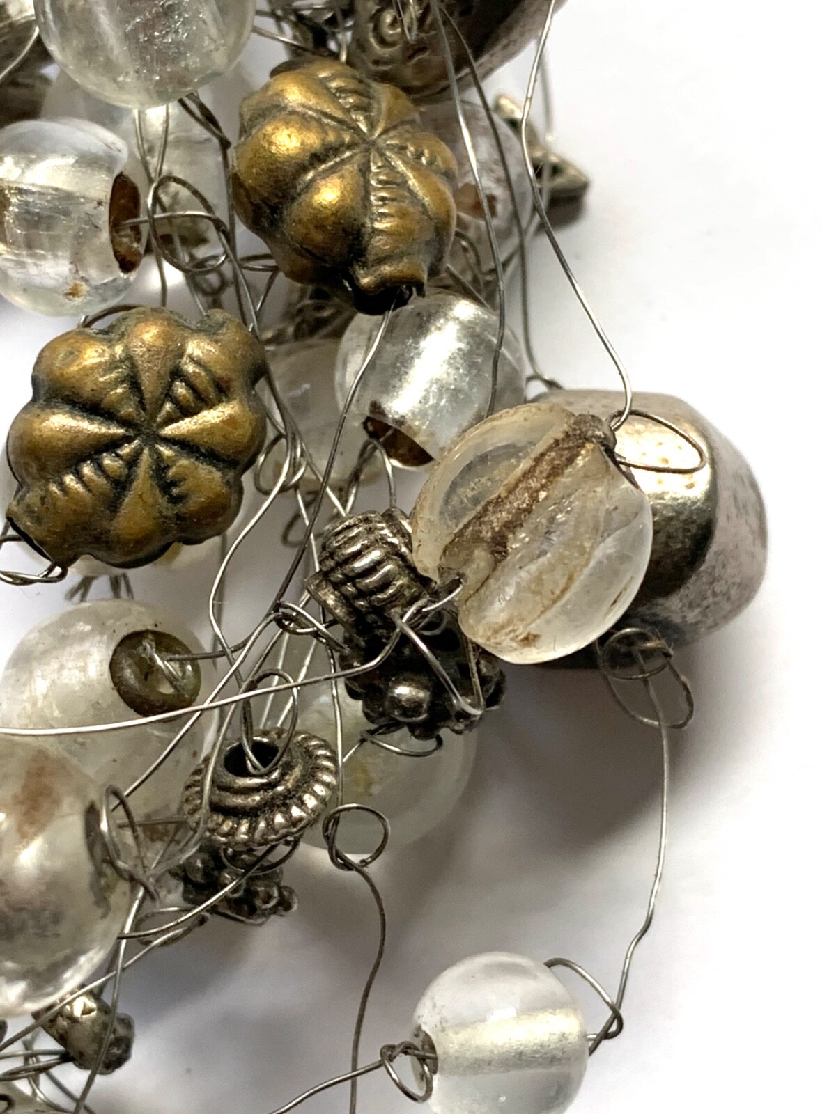 Glass bead  necklace multiple translucent glass b… - image 6