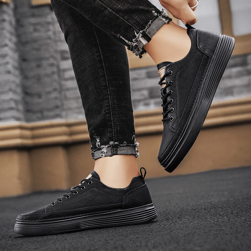 Mens Casual Shoes Fashion Flats Leather Men