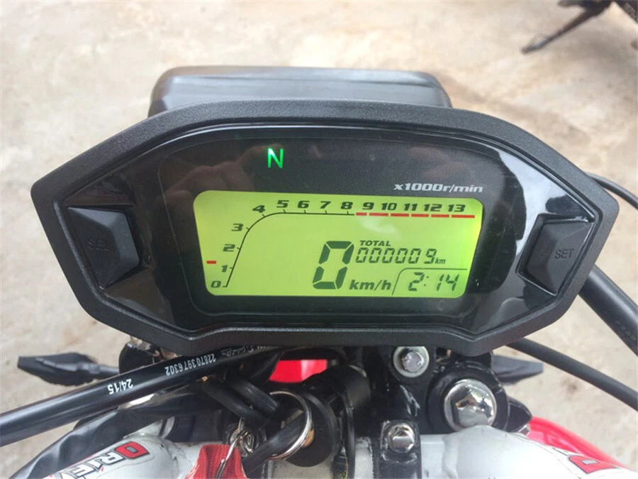 Motorcycle LCD Digital Gauge Odometer Speedometer Gear Fuel Indicator Tachometer - Image 3 of 4