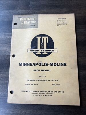I & T Minneapolis-Moline MM-11 Series UB UTS Special 5 Star M5 G VI