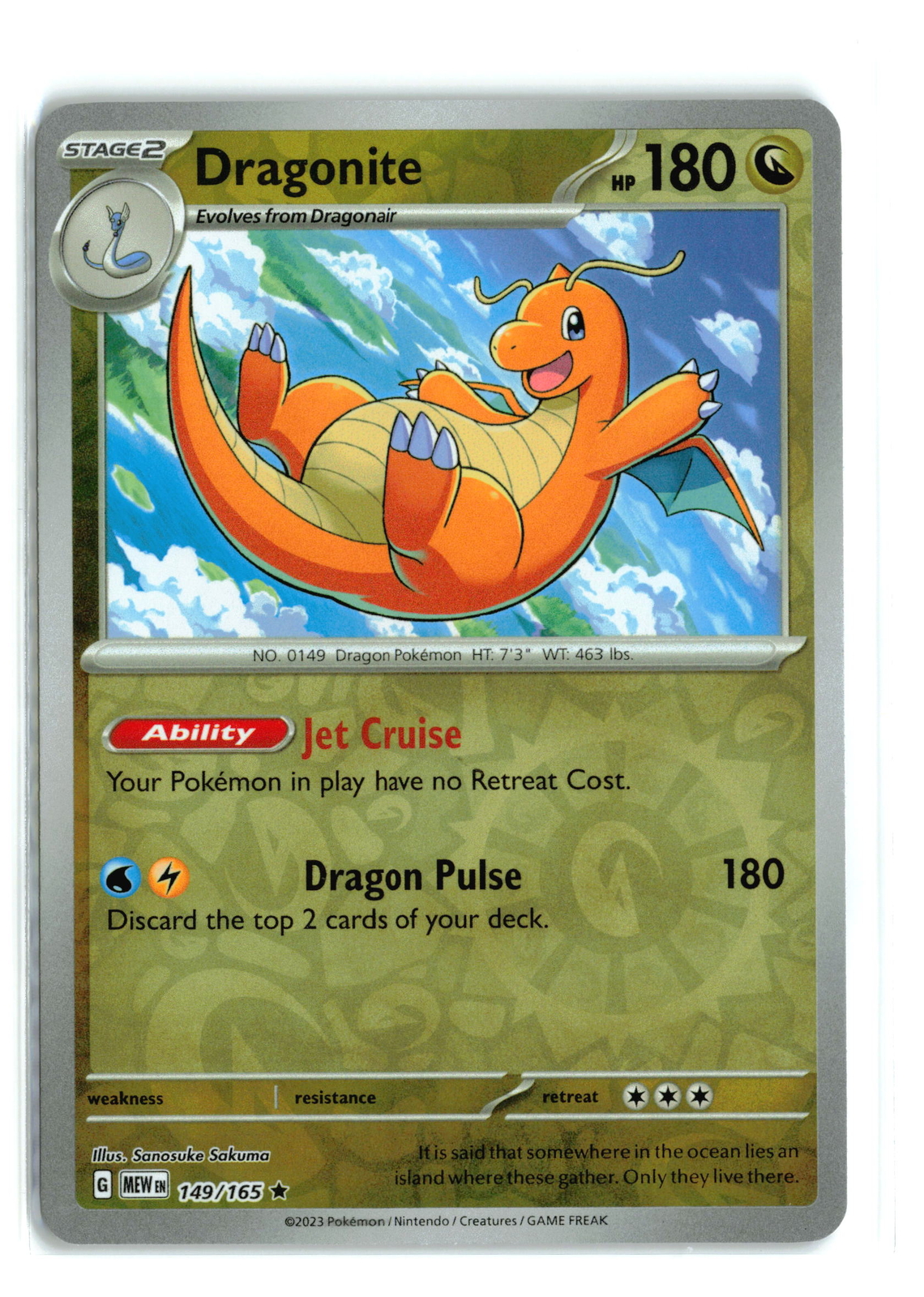 Dragonite 149/165 151 Reverse Holo Rare Pokemon TCG NMLP eBay
