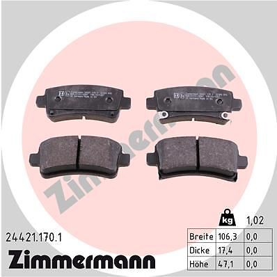 Zimmermann 24421.170.1 Bremsbelagsatz, Scheibenbremse FüR Opel Saab-image