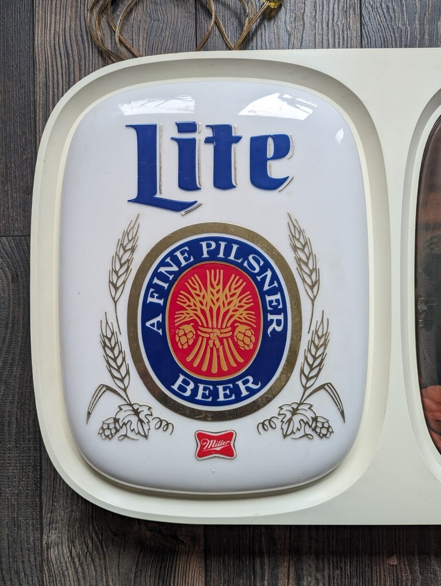 【ジャンク】80&#39;s Miller Lite Beer ライトサイン 看板 80's ヴィンテージ Miller Lite Beer ライトサイン 看板 - メルカリ