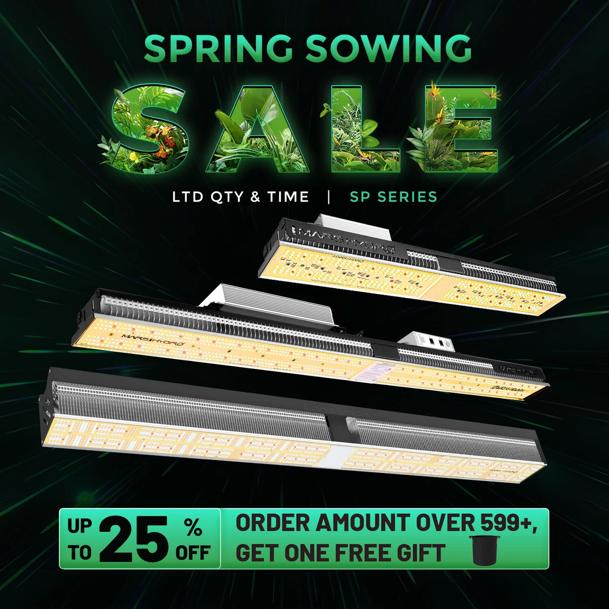 Mars Hydro SP 6500 3000 LED Grow Lights Full Spectrum Bar Strip