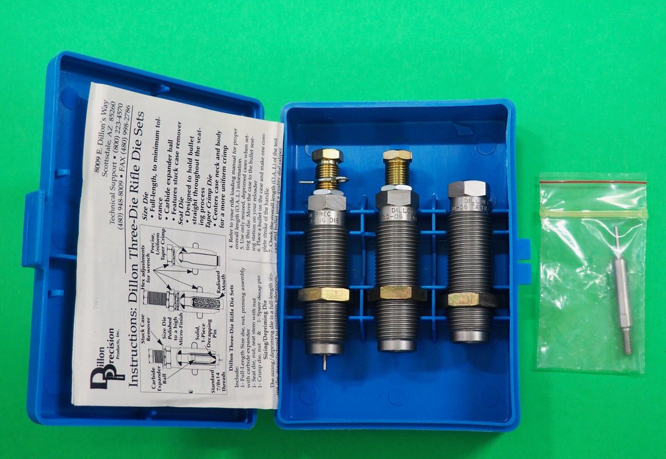 Dillon .30-06 3-Die Set-(10840)-w/extra Decapping Pin-NOS | eBay