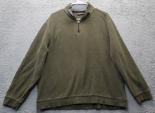 Tasso Elba Sweater Mens Size XL Green Knitted Long Sleeve Quarter Zip Pullover