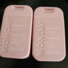 Monday Smooth Shampoo & Conditioner Haircare Travel Size 1.69oz. each Mini Set 