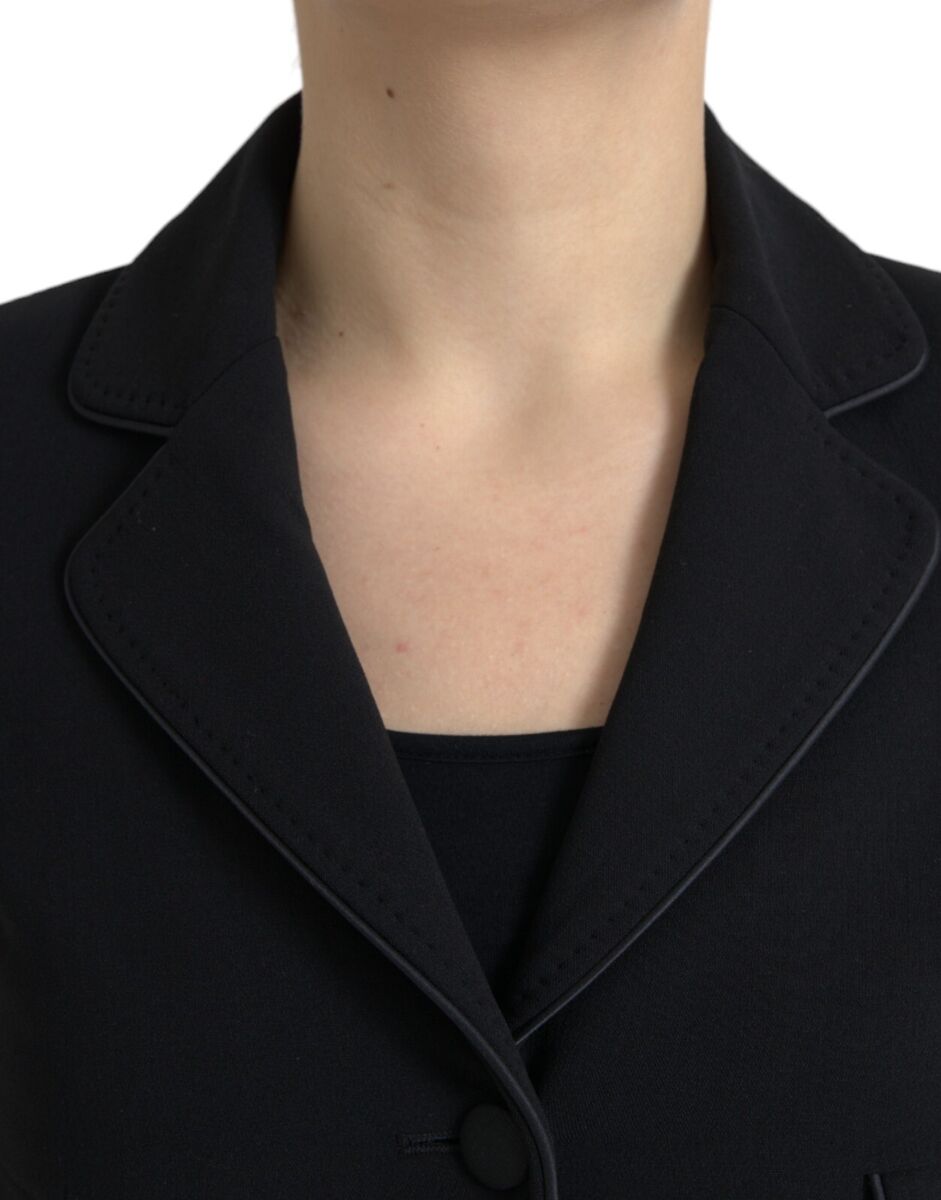 DOLCE & GABBANA Jacket Black Wool Single Breasted Cropped DOLCE & GABBANA Jacket Black Wool Single Breasted Cropped