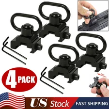 4 Pack QD Quick Detach Push Button Picatinny Rail Mount Swivel Sling Adapter USA