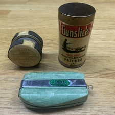 Vintage Green USA Flashlight Gunslick Gun Cleaning Patches ROLIT Knife Sharpener
