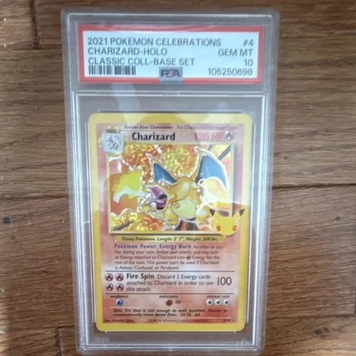 Charizard 4/102 Celebrations Classic Collection Holo PSA 10 2021 Pokémon TCG