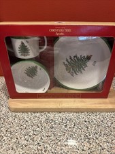 Spode Christmas Tree 3-Piece Kids Melamine Dinnerware Set Plate, Bowl Mug SH9