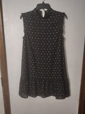 Urban Outfitters X Veda Women’s Evil Eye Ruffle Sleeveless Shift Dress Black Sm