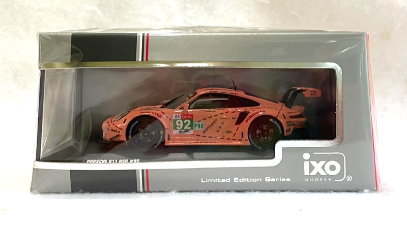 IXO 1:43rd Scale Porsche 911 RSR, #92, Pink Pig, 24h Le Mans 2018