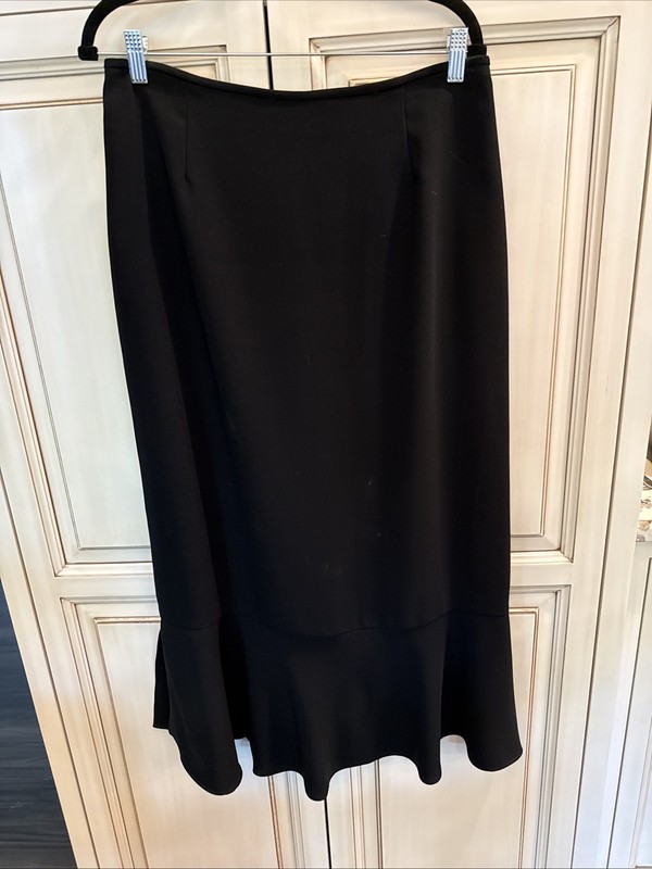 Elegant Black Skirt Ruffle Bottom by “Drama” - Size 14