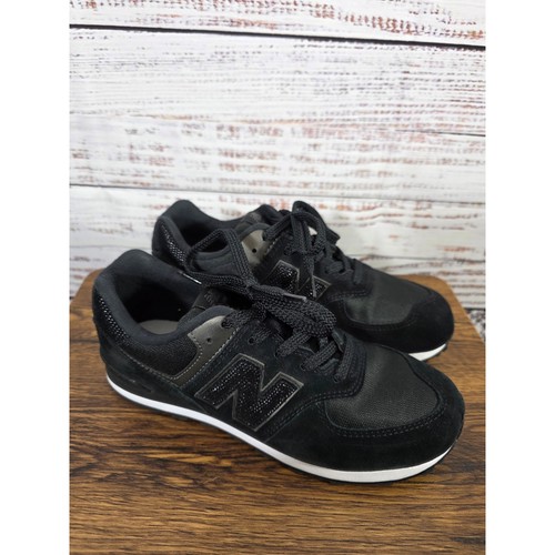 New Balance 574 black on black with rhinestone detail Kids size 6 New Balance 574 black on black with rhinestone detail Kids size 6