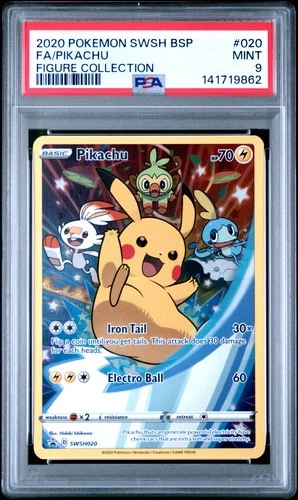 2020 POKEMON SWSH FIGURE COLLECTION PROMO #020 FULL ART/PIKACHU PSA 9