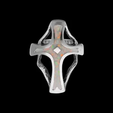Cross Ring, White Opal Ring, 925 Sterling Silver ring, Ring R82, Size 10...