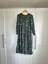 Zara floral maxi dress size medium Black Green Floral Print Long Sleeve Length