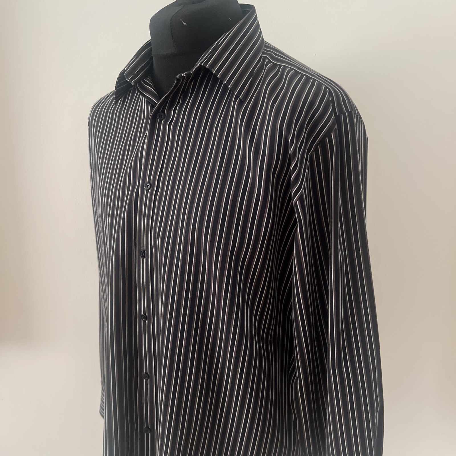 Thomas Nash Brown/Black Striped Long Sleeve Shirt Size Large image 6