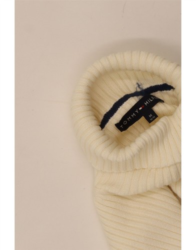 TOMMY HILFIGER Womens Roll Neck Jumper Sweater UK 14 Medium Off White CJ05 - Picture 3 of 3