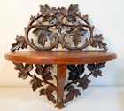 Vtg Unbranded Grape Leaf Half Moon 7 1/2" Hanging Wall Shelf Mid-Century 1900s — photo 1