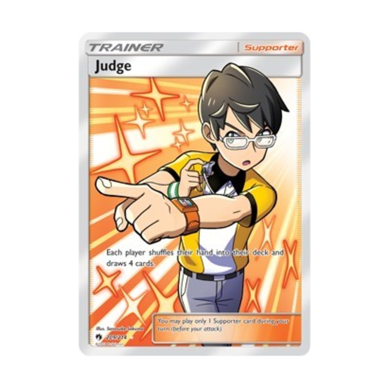 Pokemon SM - Lost Thunder Judge (Full Art) (UR) #209 (Holo) NM