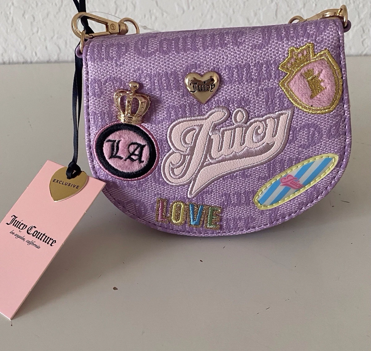 Juicy Couture Purple Bag - Etsy NEW NWT All About The Bling Juicy Couture Lavender Satchel with Shoulder Strap main image 1