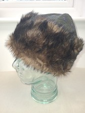 Jack Murphy Ireland Womens 100% Wool Green Faux Fur Winter Hat Size S/M