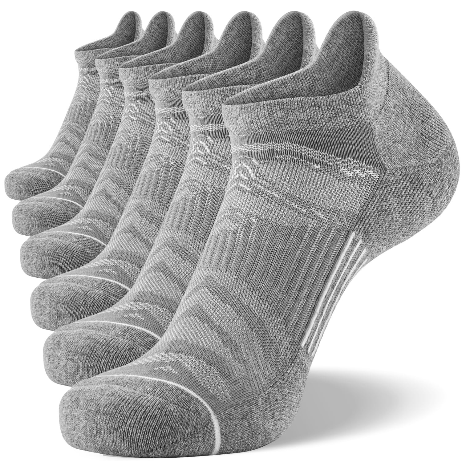 6 Pack Cushioned Low-Cut Men's Running Athletic Socks Gift for Him  