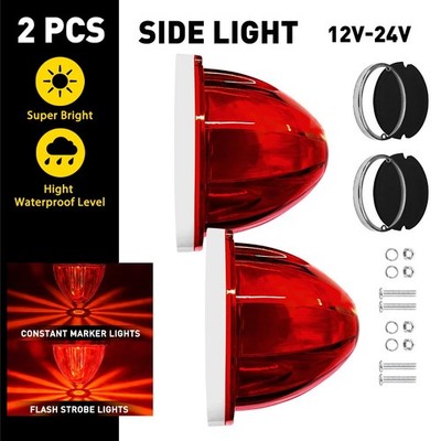 2x LED Red Watermelon Lights Side Marker Truck Trailer Turn Signal Light 12V EK