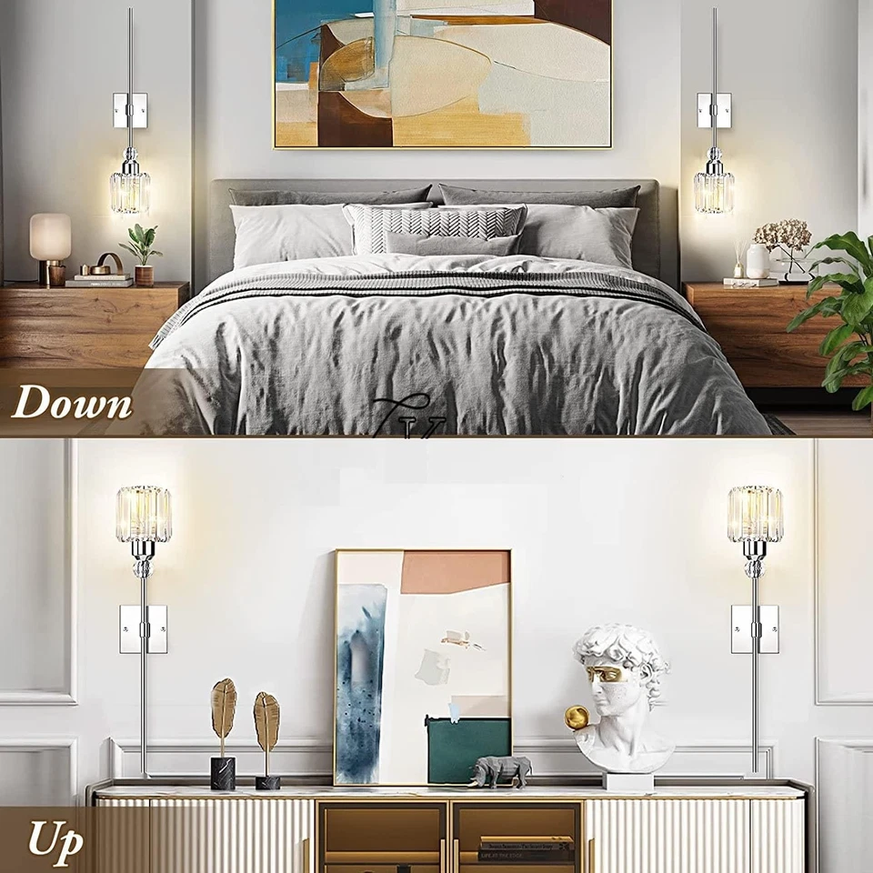 Modern Wall Sconces Lighting Battery Operated Set of 2,No Wiring Rechargeable... - Image 3 of 4