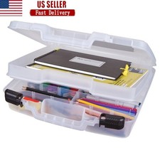 Portable Craft Storage Case W/ Removable Dividers Durable Transparent Design New