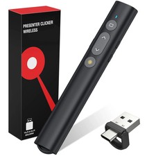 2 in 1 USB Type C Presentation Clicker with L...