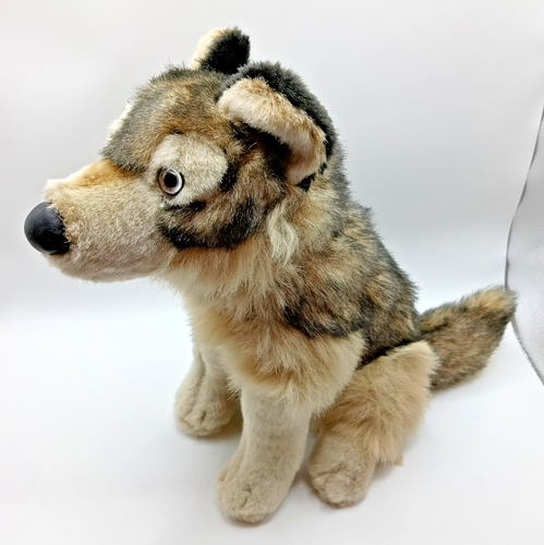 Jaag Peluche Lobo Realista Canis Lupis Relleno Sentado Ojos de Cobre 10" Alto 2011 - Imagen 2 de 8
